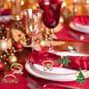 16 PCS Christmas Napkins and Ring Set, 8 Christmas Napkin
