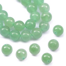AD Beads Natural Gemstone Round Loose Beads 15" for Bracelet Necklace Earrings Jwelery Making Crafts DIY (6mm, Green Aventurine)