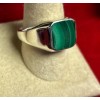 Natural Creations Men’s Sterling Silver Ring Size 8 Rainbow Malachite