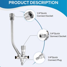 Foam Cannon Dual-Connector Accessory with 7 Sprayers for Pressure Washer - Double Tip Attachment for Soap Cannon, Car Wash Foam Gun with 1/4" Connect, Roofs, Driveways, Windows, Cars