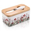Fungi Fun Ceramic Mushroom Butter Dish with Lid and Knife,