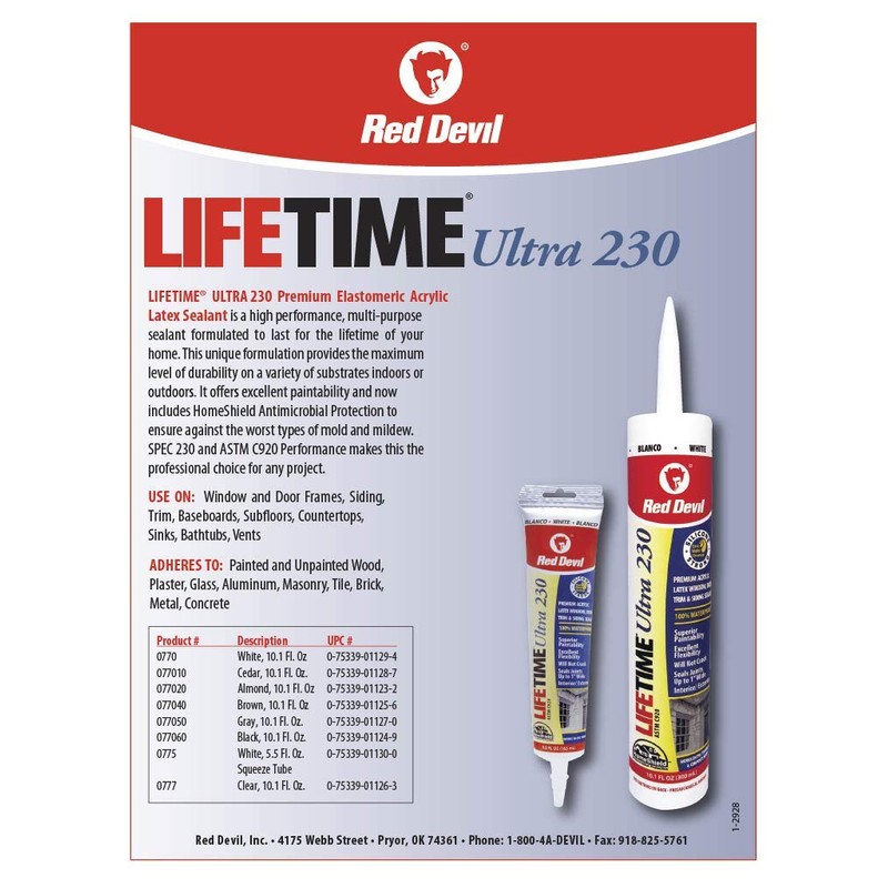Red Devil 077050 Lifetime Ultra Premium Elastomeric Acrylic Latex Sealant,