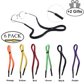 Vinyl Quote Me 6 Pack Floating Sunglass Straps, Adjustable Eyewear Retainer, Floating Glasses Straps Antislip, Safety Eyeglass Strap, Holder, Chain, Cord, Lanyards Reading Glasses String (6)