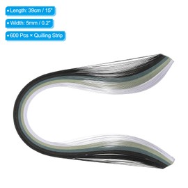 PATIKIL 600pcs Rainbow Quilling Strips Paper 3/16"(5mm) 15" Origami Paper Quilling Strip for Art DIY Hand Craft Christmas, Gradient Black