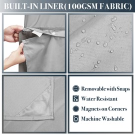 N&Y HOME 60 Inch Waffle Weave Shower Curtain with Snap-in Fabric Liner & 12 Metal Hooks Set - 60" x 72" Shower Stall Size, Hotel Style & Mesh Top Window, Machine Washable - Gray, 60x72