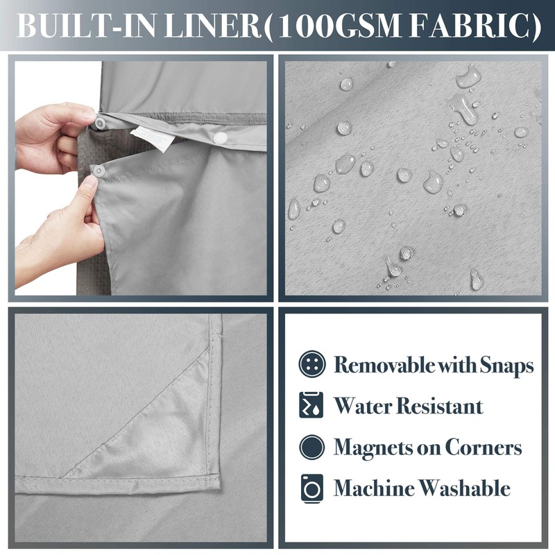 N&Y HOME 60 Inch Waffle Weave Shower Curtain with Snap-in