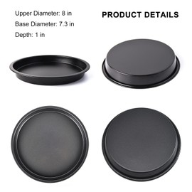 8" Round Baking Pan Baking Sheet Nonstick Bakeware Oven Tray Pizza Container Pie Pancake Mold Carbon Steel Dishwasher-Safe Freezer-Safe Non-Toxic Teflon Coating Home Kitchenware