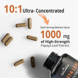 NATUREBULK NATUREBULK Papaya Leaf Extract Capsules - 10X Strength, 120 Veg Capsules, Immune Gut & Super Digestive Health