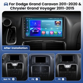 2+64G Android 15 Car Stereo for Dodge Grand Caravan 2011-2020/Chrysler Grand Voyager 2011-2015/Chrysler Town&Country 2011-2016,9 inch IPS Touch Screen Radio, Wireless Carplay Android Auto+Free AHD Cam