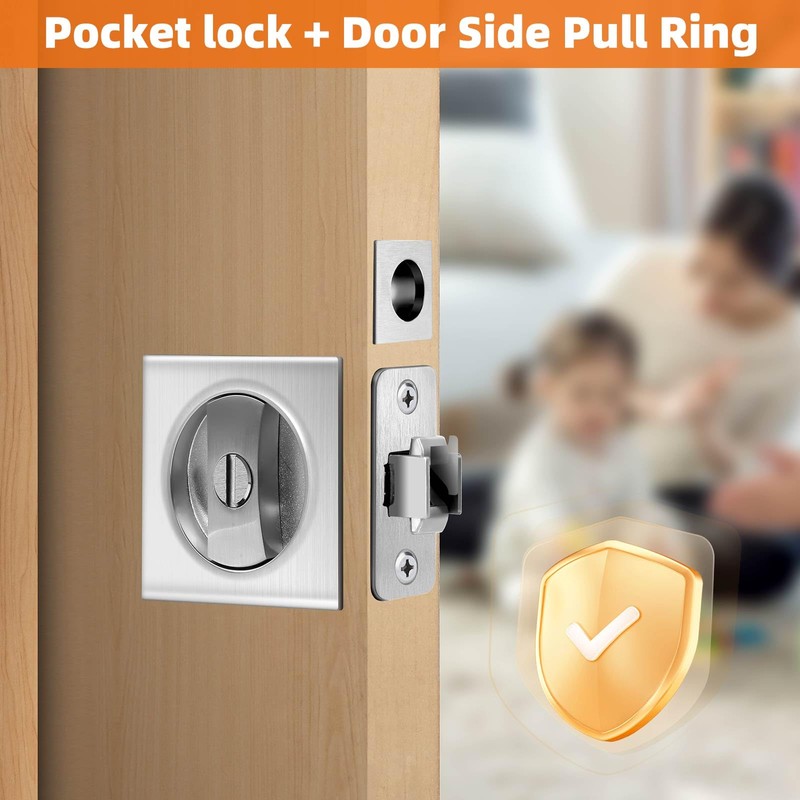 Lipshome Pocket Door Lock, Pocket Door Lock with Key, Pocket