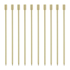 10本のカクテルスティックセットステンレス鋼のフルーツスティック、再利用可能なドリンクピック前菜つまようじマティーニグラスピック