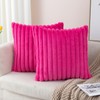 ZLINA Set of 2 Faux Fur Plush Hot Pink Throw