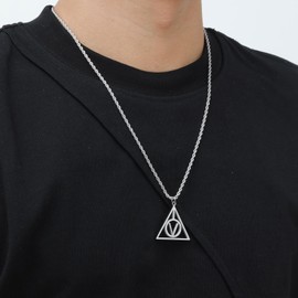 Hisatan Initial Necklace for Men, A-Z Letter Pendant Necklaces Silver Mens Stainless Steel Monogram Alhpabets Charm Gifts Jewelry, 24 inch Box Chain, Medium, Stainless Steel, No Gemstone