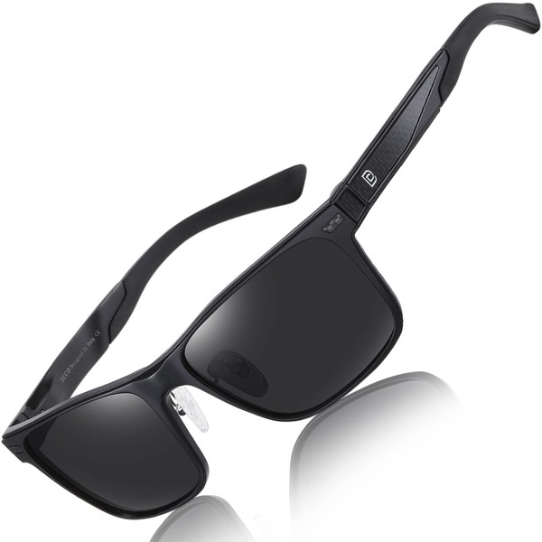Duco Polarized Sunglasses for Men Vintage Aluminum Frame Retro Sports Sun Glasses Driving Shades 100% UV Protection 8207