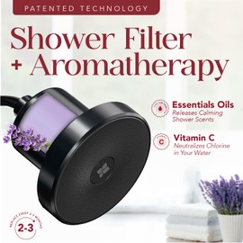 Radiance by Mist Vitamin C Shower Filter Replacement Cartridge + Shower Steamers Aromatherapy - K Beauty Skin & Hair Enhancement, Universal Water Filter Replacement for AquaBliss - Lavender Spa Scent