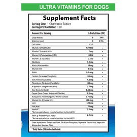 Nutrient Requirements of Dogs - Ultra Vitamins and Minerals for Dogs - Best Health for Dogs - Natural Treats - Essential NUTRIENTS - Dog Vitamin Powder for Food - 2 Bottles (240 Treats)