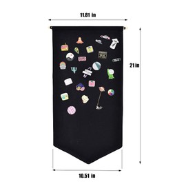 YeeMan Wall Hanging Brooch Jewelry Storage Case Canvas Display Stand Enamel Pin Display Banner Holder Earrings Necklace Glitter Pin Collection Organizer (Christmas Red)