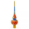 BESTPYSANKY Poppy Flowers on Blue Glass Christmas Tree Topper 11 Inches