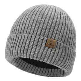 LiuSuper XXL Oversized Beanie Hat for Men and Women, Extra Large Warm Winter Cap for Big Heads, Fleece Lined & Stretchy Hat Light Grey