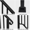 GOODSILO Outdoor Step Railings, Iron Picket Handrail, Matte Black, Powder