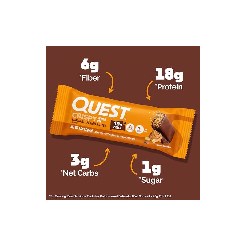 Quest Nutrition Crispy Chocolate Peanut Butter Hero Protein Bar, 18g