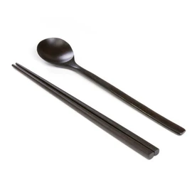 Jujube wood natural lacquered royal cutlery set/spoon and chopsticks set/wood spoon set/wooden spoon set / 대추나무 자연옻칠 궁중 수저세트/수저젓가락세트/우드수저세트/나무수저세트