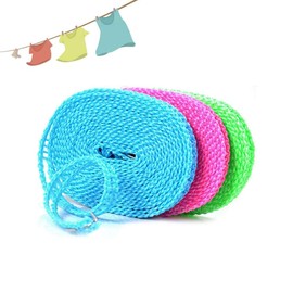 3 Pcs Windproof Clothesline Non-Slip Clothesline Nylon Washing Line Rope Laundry Clothes Lines for Outdoor Use Indoor and Outdoor Travel Camping