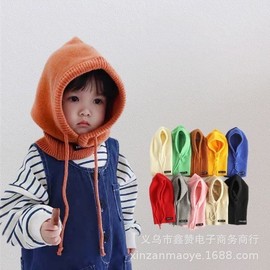 [Imported] Kids Balaclava, Winter Warm Hat, Beanie, Earflap Hat lf3294 Free Size/48-52cm Red 3ea