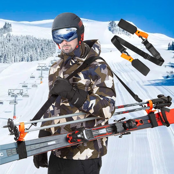 Ski Straps for Carrying, 1 Piece Adjustable Shoulder Strap with