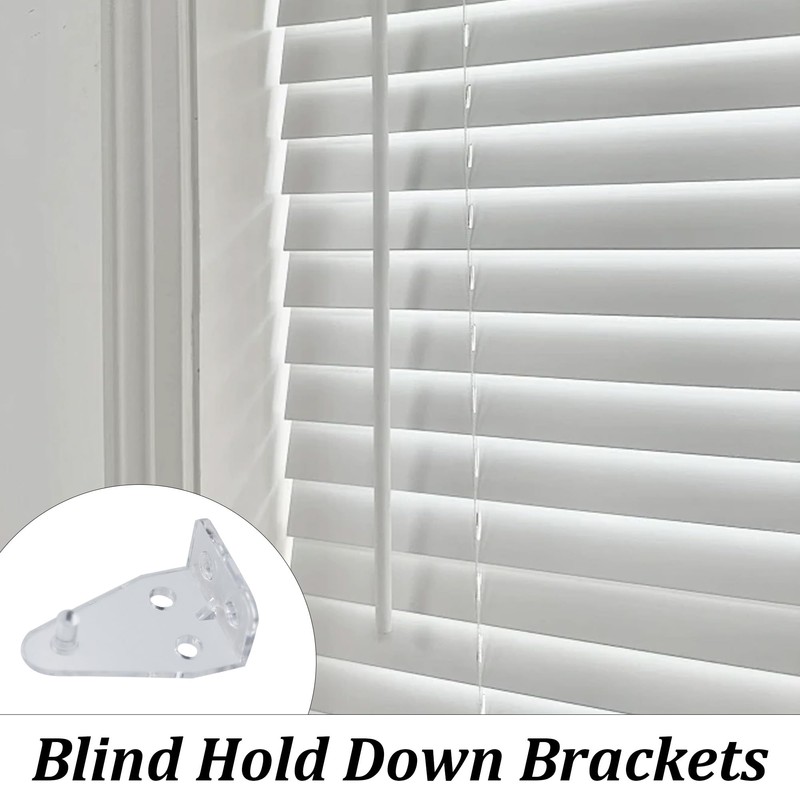 Runseaway 16PCS 2 Inch Blind Hold Down Brackets, Clear Plastic