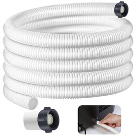Conderyang Dehumidifier Drain Hose 3/4 Inches FHT Connection with Rust-Resistant PE Connectors Cuttable Drainage Pipe Replacement Hose for Most Brand of Dehumidifiers, 20 Feet White