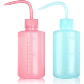 Wash Bottle 2pcs 250ml/8oz Safety Watering Tools, Economy Plastic Squeeze Washing Cleaning With Narrow Mouth Scale Labels for Succulent Irrigation Plant