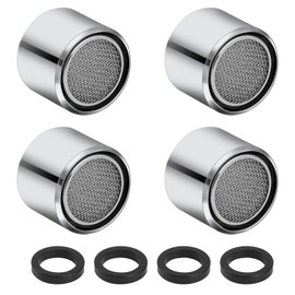 4 Pack Tap Aerator 22 mm Female Tread Faucet Filter Bathroom Aerators for Faucet Faucet Strainer Chrome Plated Brass Faucet Filter with Seal Faucet Bubbler for Kitchen Shower Sink Hose