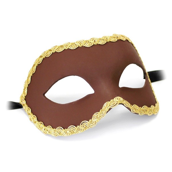 Unbespielt Handmade Original Venetian Mask Unisex Colombina Nera Brown