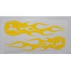 Yellow John Deere Flames Decal Sticker 1.75" X 7"
