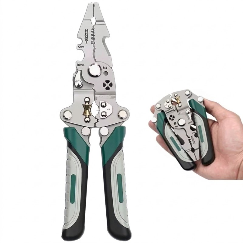 Wire Stripper Pliers for Electrical Work – Foldable Multifunctional Stripping
