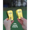 NYS Sport Mini Schienbeinschoner, Gold Chrome, mit Aufbewahrungstasche, 6x10cm, rutschfest,