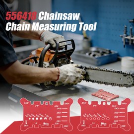 Chainsaw Chain Measuring Tool for Pitch, Gauge, Bar Groove And File Size