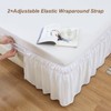 MEILA Wrap Around Bed Skirt Three Fabric Sides Elastic Dust