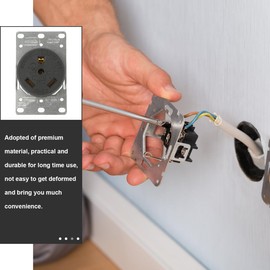 30A RV Outlet 125V 2P Industrial Grade Flush Mount Receptacle with Grounding for Outdoor Use, Straight, Side Wired, Steel Strap (9.40x5.70x4.40cm)