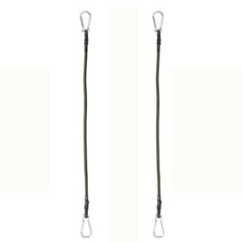 2 Pcs Bungee Cords, 60cm Heavy Duty Luggage Tie Downs with Carabiner Clips, Multi-Purpose Elastic Rope for Camping, Tarps, Bike Rack, Tent