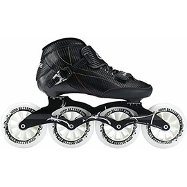 Inline Skates CYLQ SKTYEE Carbon Fiber Inline Speed Skates Adult for Women and Mens, Professional Fitness Skating Roller Skates, High Performance Racing Unisex Black (45 EU/Men 11 / 12, Blackwhite)