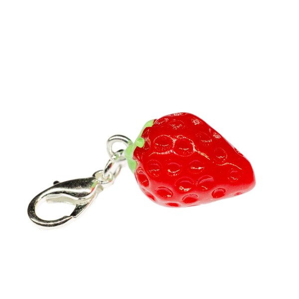 Miniblings Sstrawberry Summer Charm Pendant Bracelet Wristlet Berry Red Round