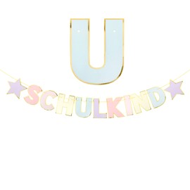 BETESSIN School Child Garland Pastel Decoration First Day of School Banner Hanging Decoration for First Day of School Boy and Girl First Day of School