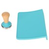 2Pcs Tamping Mat Silicone Coffee Pad with Beech Handle Tamper