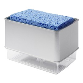 EZbrnd Countertop Liquid Dish Soap Dispenser with Sponge Holder for Kitchen Sink, 2-in-1 Soap Pump Dispenser, Refill Cartridges Sold Separately