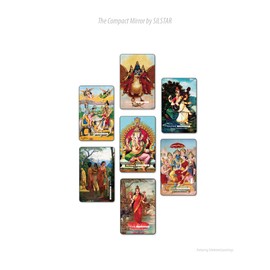 SILSTAR PROFESSIONAL コンパクトカードミラー 割れないアクリルメイクアップミラー バニティミラー (ラジャ・ラヴィ・ヴァルマ_マンガラムルティガネーシャ) 149
