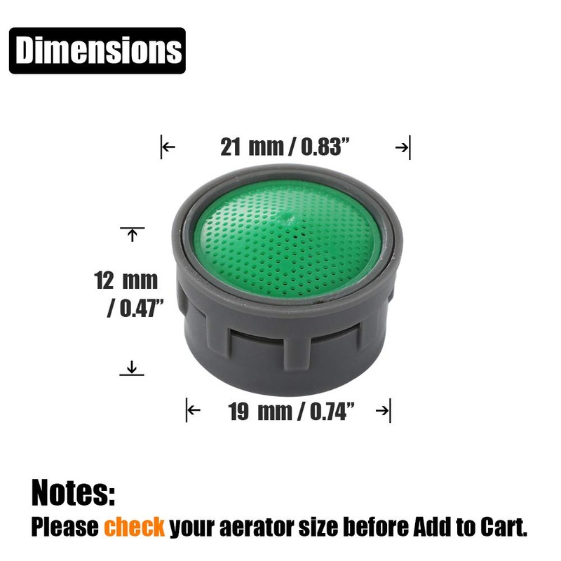 JQK Faucet Areator, 4.75 GPM Insert Aerators 10 Pack Replacement