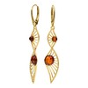 Women's Earrings Made of Baltic Amber and 925 Sterling Silver