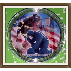 9/11 New York Firefighters Kneeling Never Forgotten #268 Memorial Honor Challenge Coin